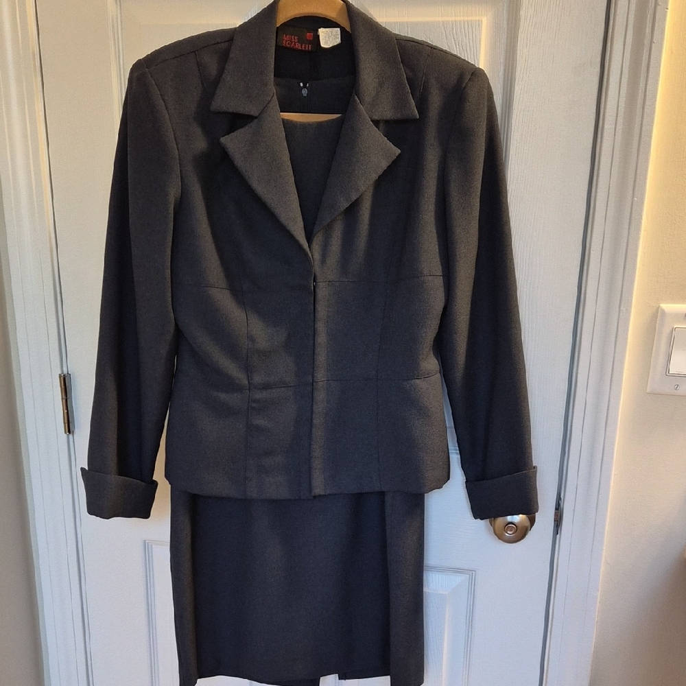 Dark Blue Blazer and Dress Set